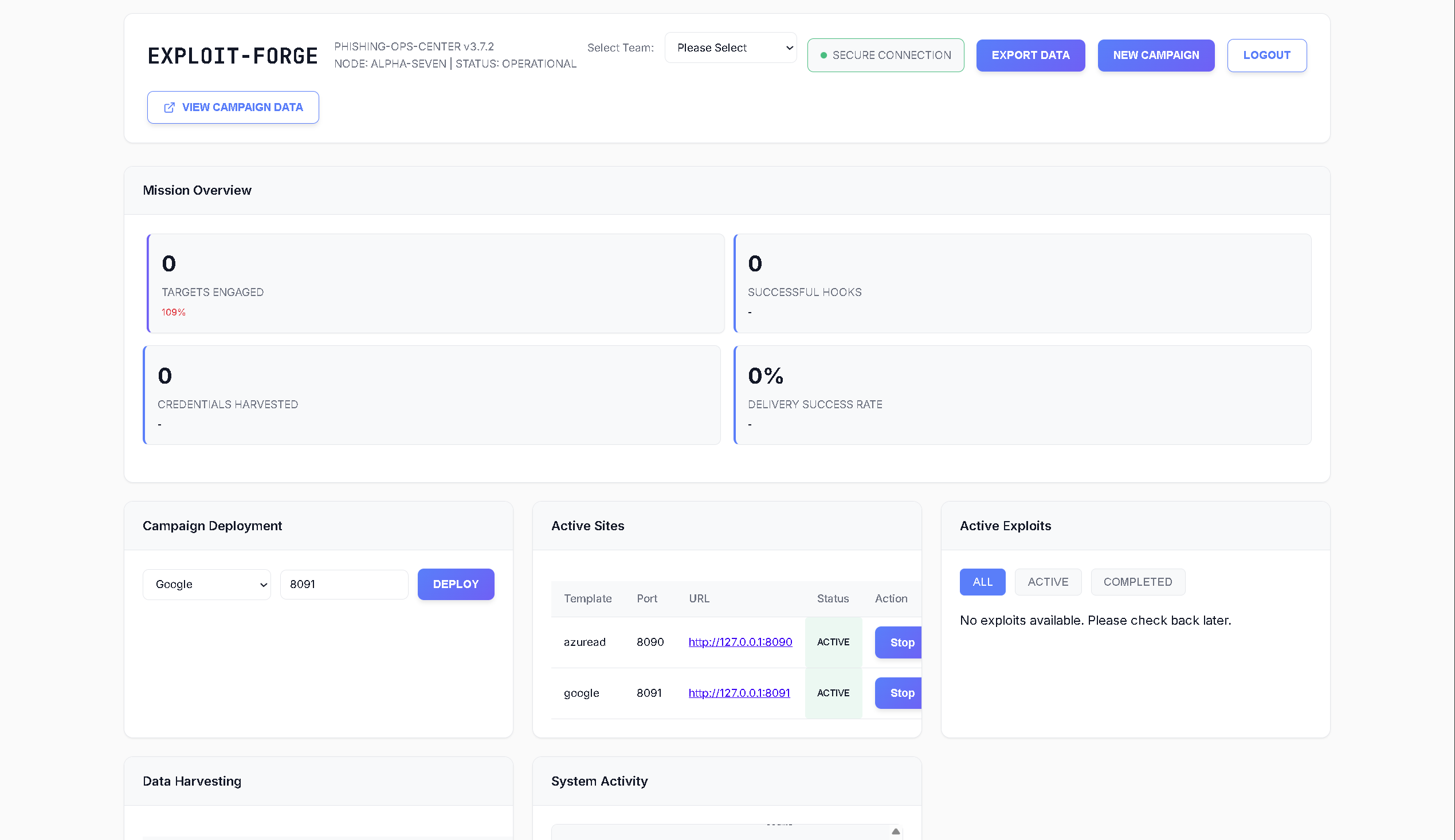 Phishing Tool screenshot
